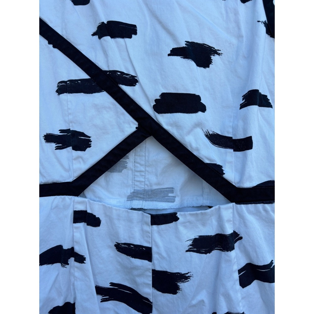 Banana Republic White & Black Mini Dress, Back‎ Cut Out, Sz 6 - Picture 5 of 5